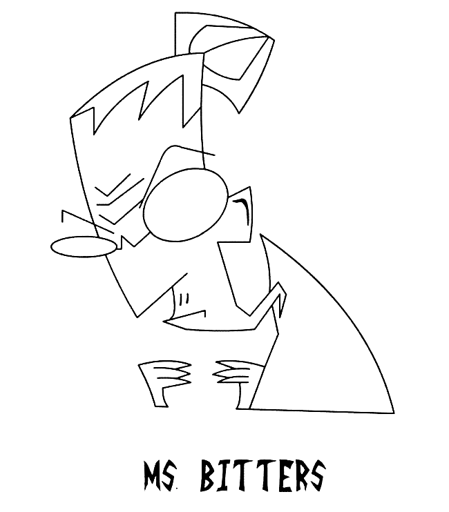 Ms. Bitters from Invader Zim Coloring Page