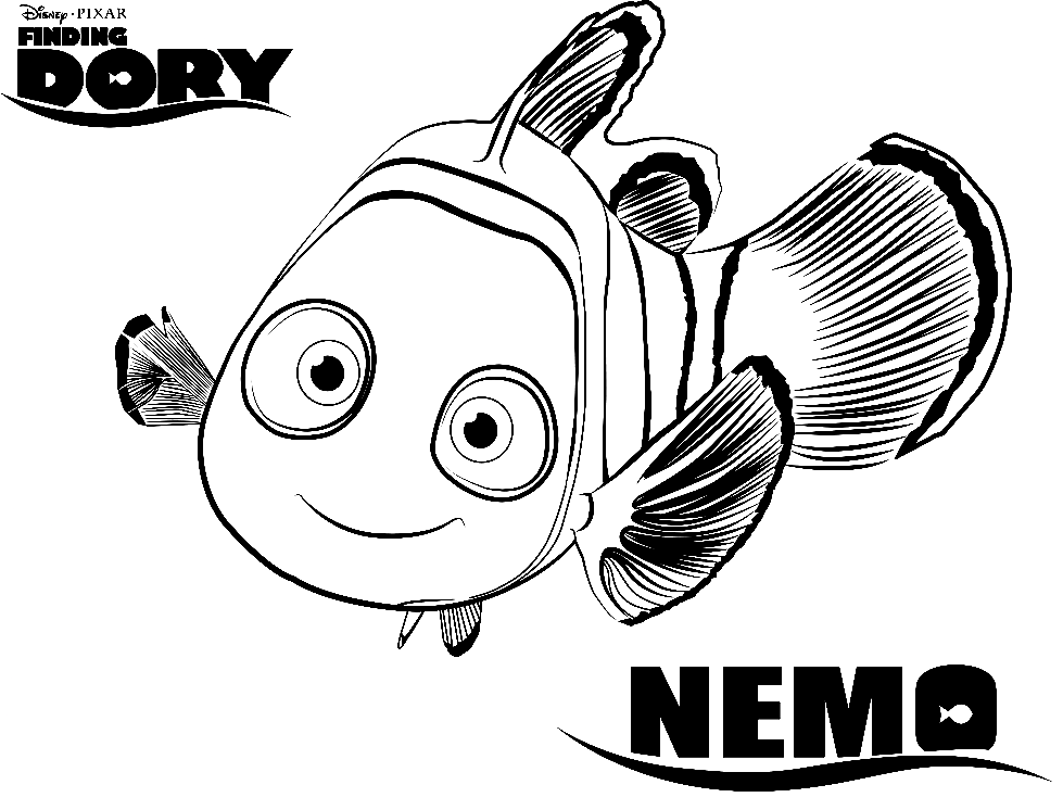 Nemo from Finding Dory Coloring Page