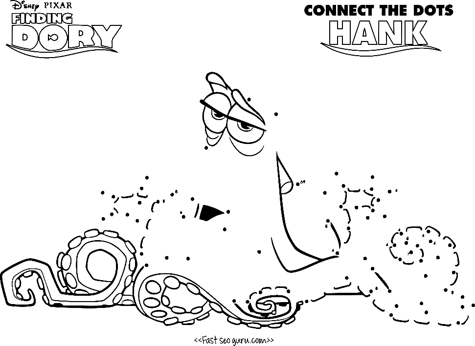 Octopus Hank Connect The Dots Coloring Pages