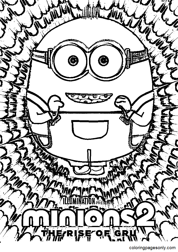 Otto from Minion 2 Coloring Page