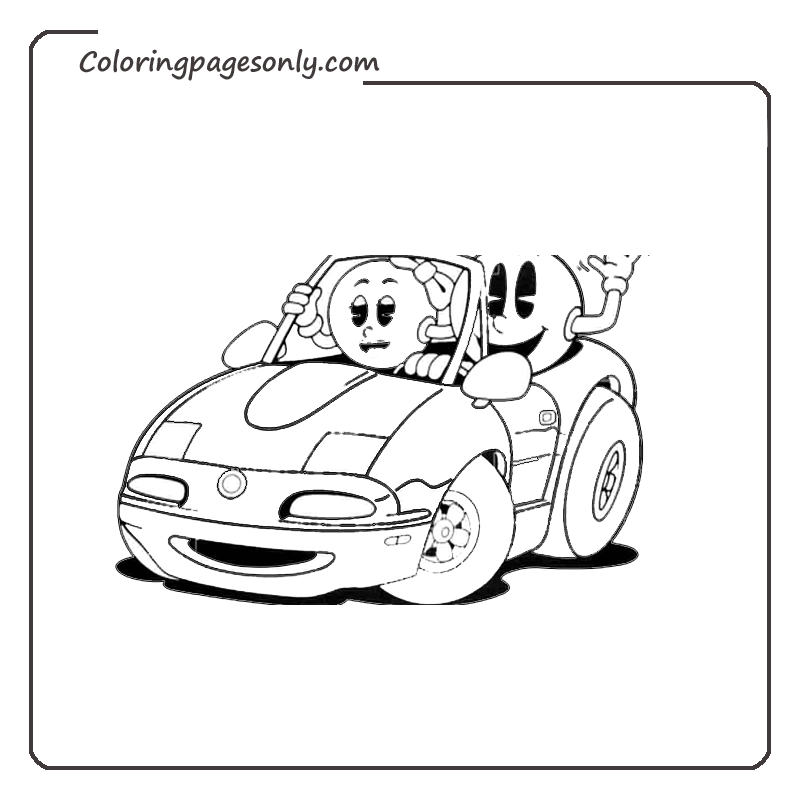 Pac-Man-e-Pac-Girl-Dirigindo-Carro