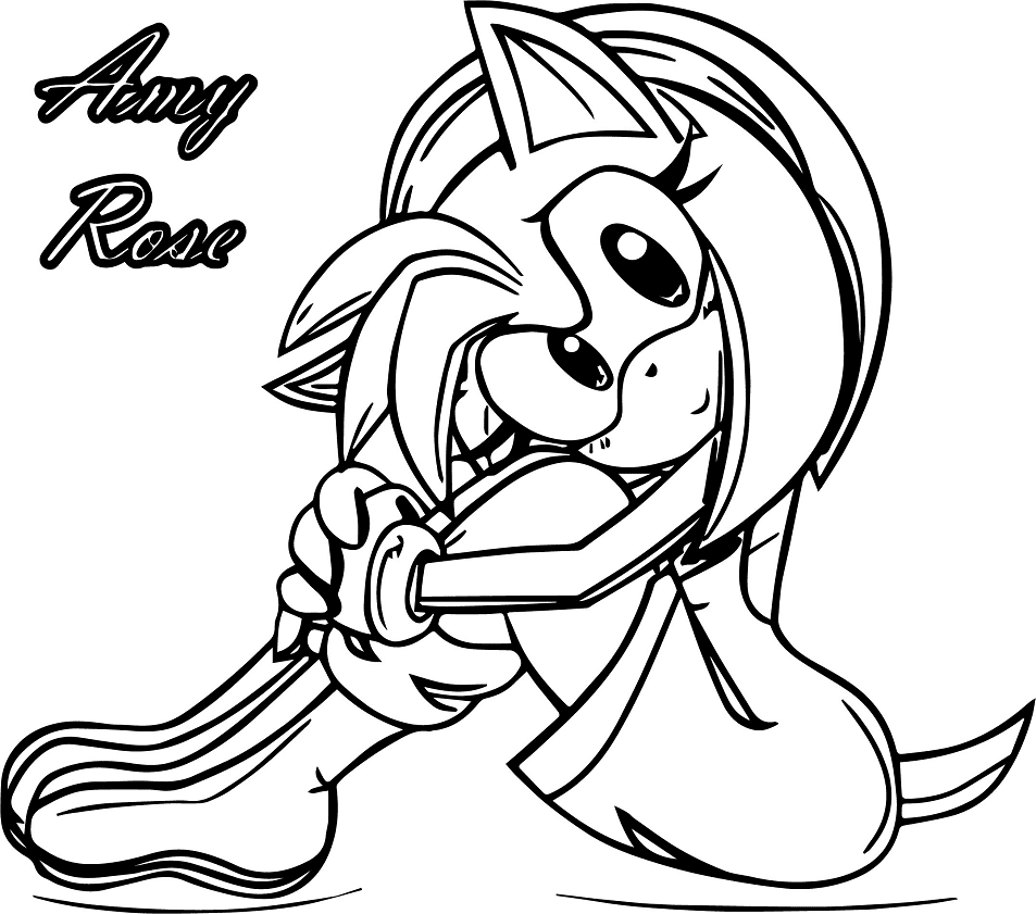 Perfect Amy Rose for Kids Coloring Pages