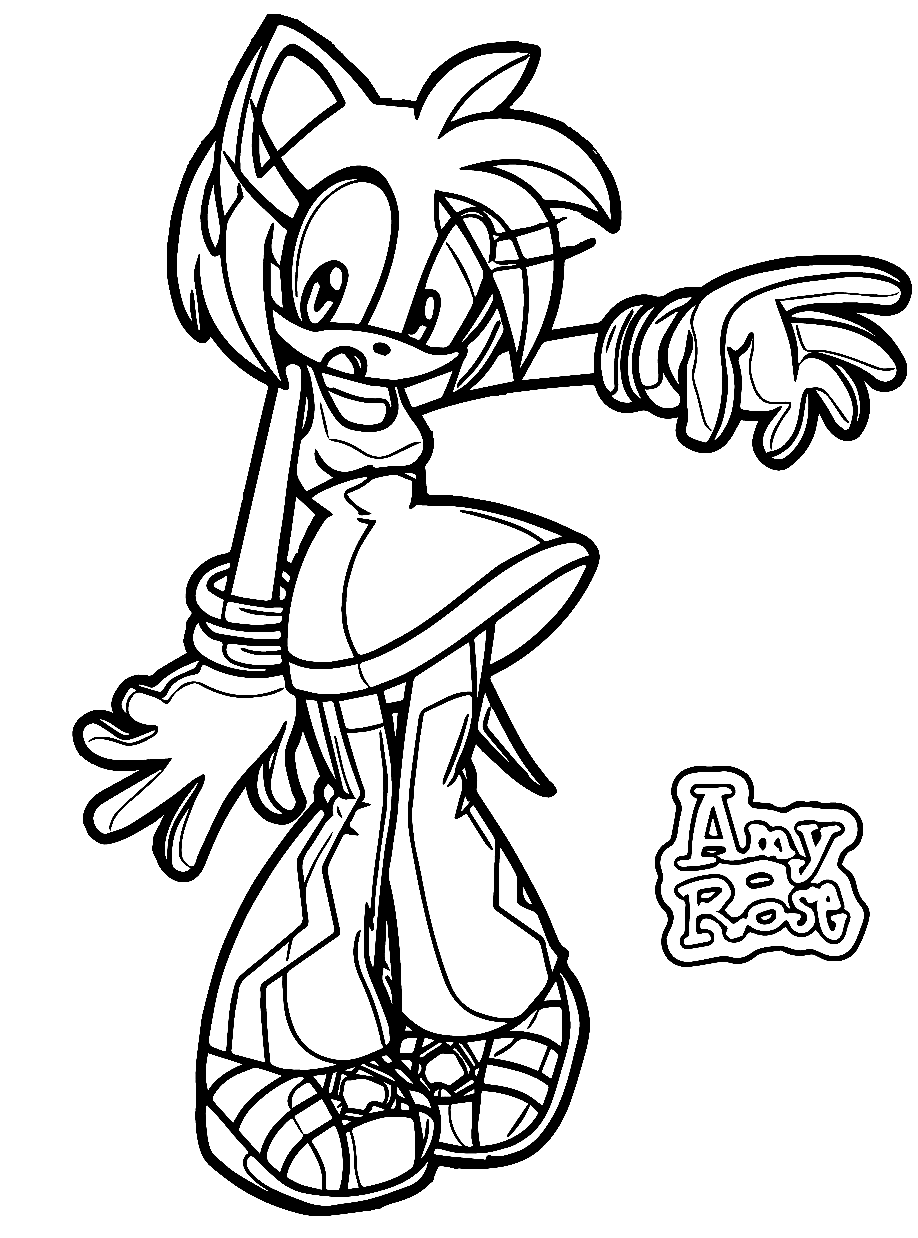 Perfect Amy Rose Coloring Pages