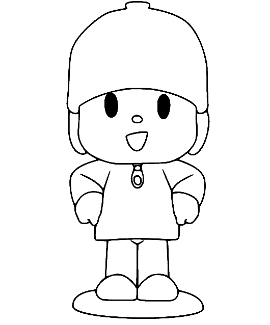 Pocoyo Smiling Coloring Pages