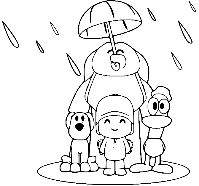 Pocoyo et ses amis sous la pluie de Pocoyo