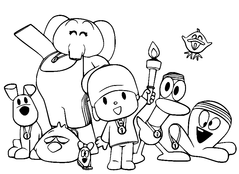 Pocoyo e sua Turma, desenhos para colorir imprimir e pintar