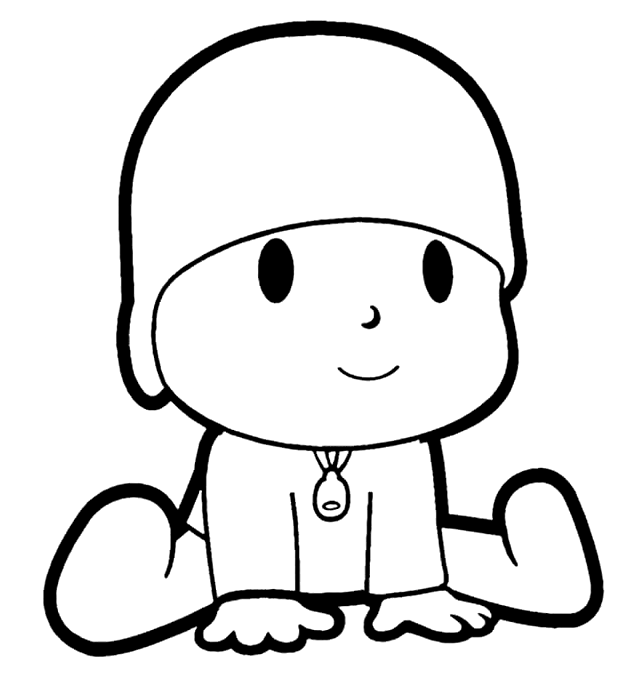 Pocoyo is Sitting Coloring Page