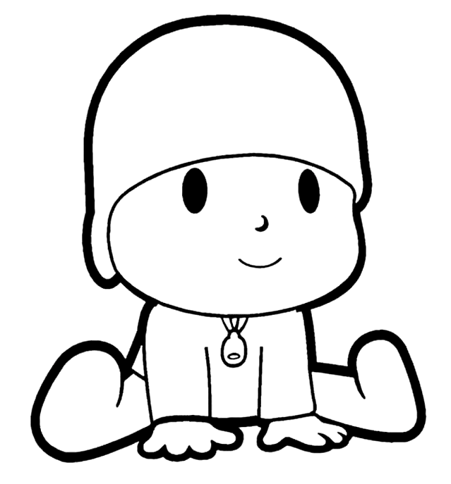 Pocoyo is Sitting Coloring Pages - Free Printable Coloring Pages