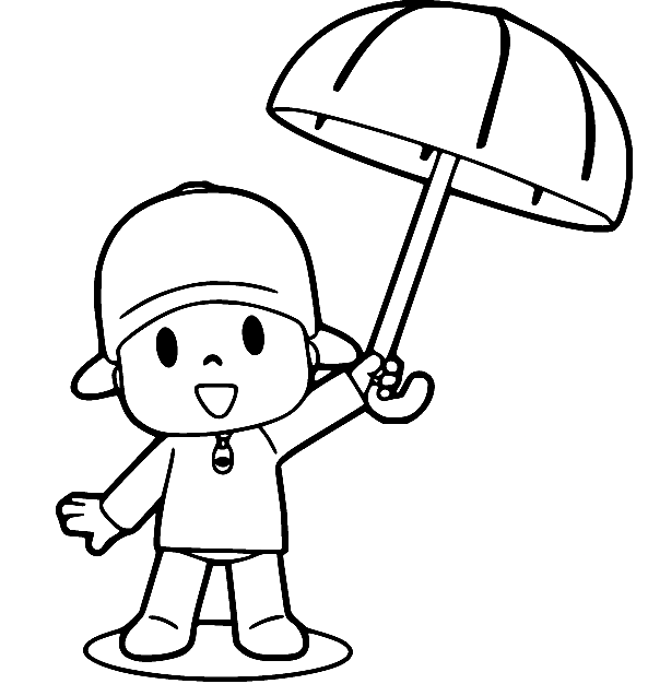 Pocoyo met paraplu van Pocoyo