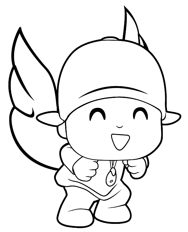 Pocoyo with Wings Coloring Page