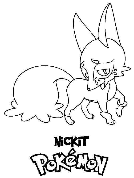 Pokemon Nickit Coloring Page
