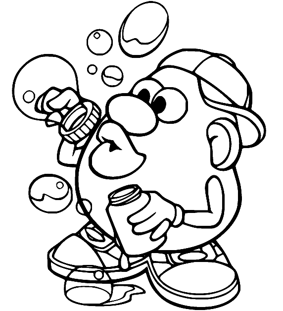 Potato Head jugando burbujas de Mr Potato Head