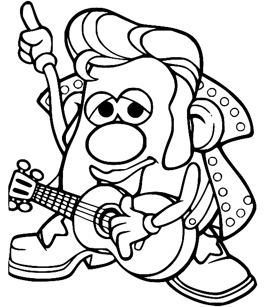 Potato Head tocando la guitarra de Mr Potato Head