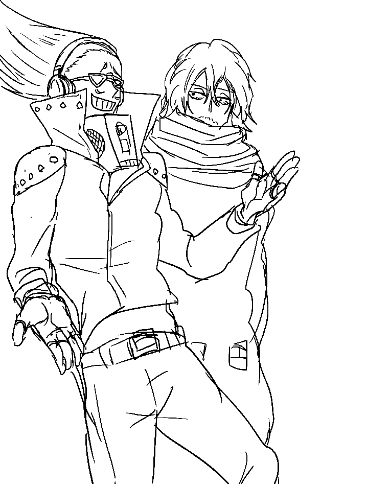 Present Mic with Shota Aizawa Coloring Pages