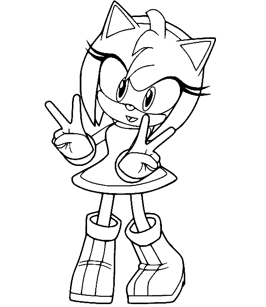 Pretty Amy Rose Coloring Page