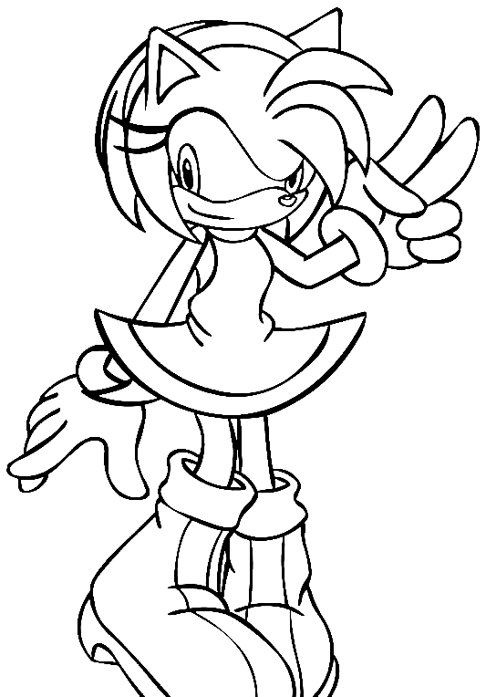 Print Amy Rose Coloring Pages