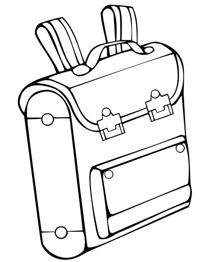 Print Backpack Coloring Page