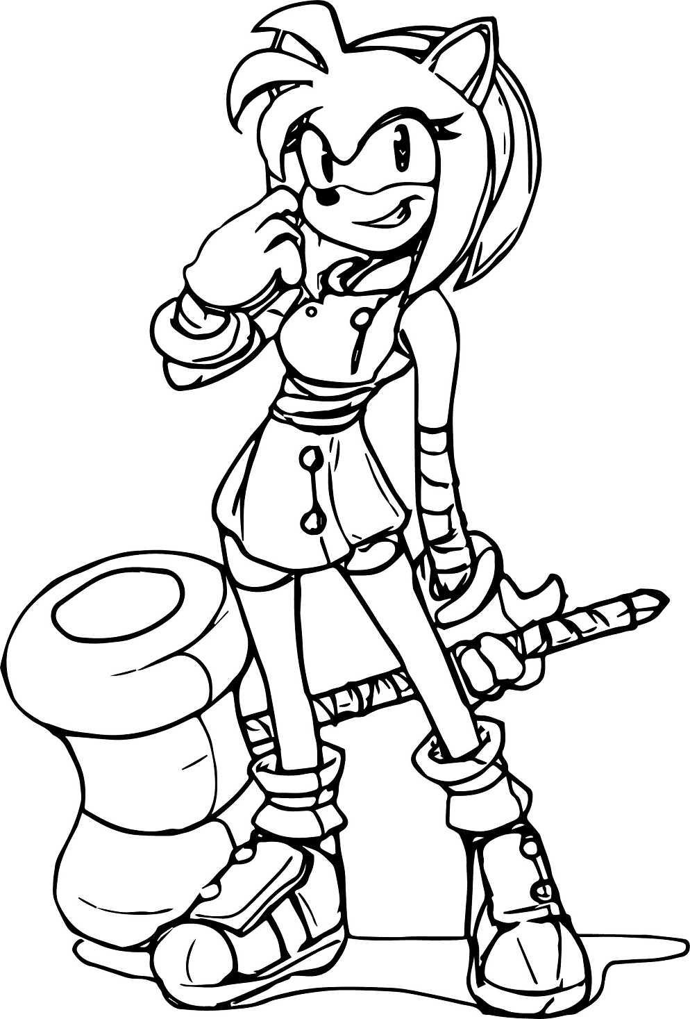 Printable Amy Rose Sheets Coloring Pages