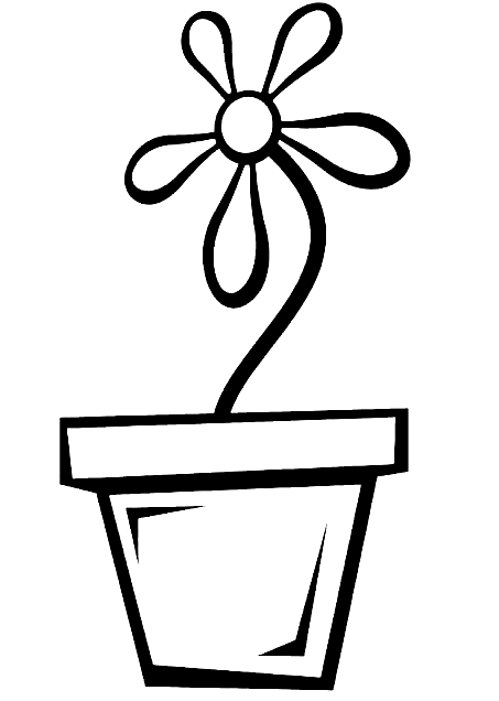 Printable Flower Pot Coloring Page