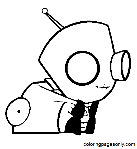 Imprimible Gir Invader Zim Coloring Page