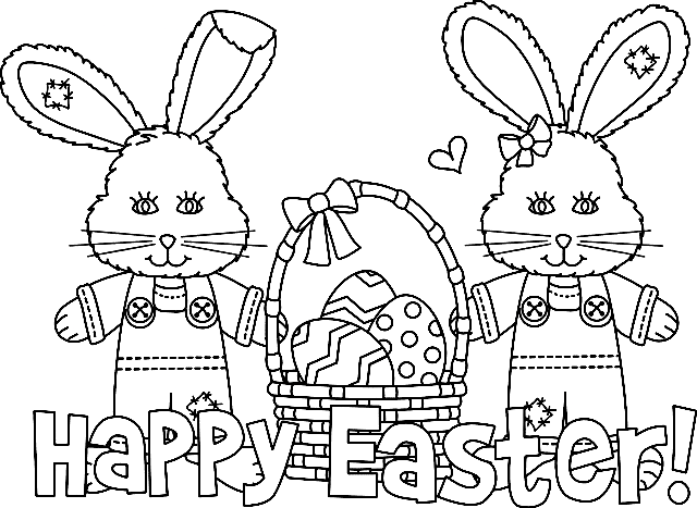 Imprimible Feliz Pascua de dibujos animados de Pascua