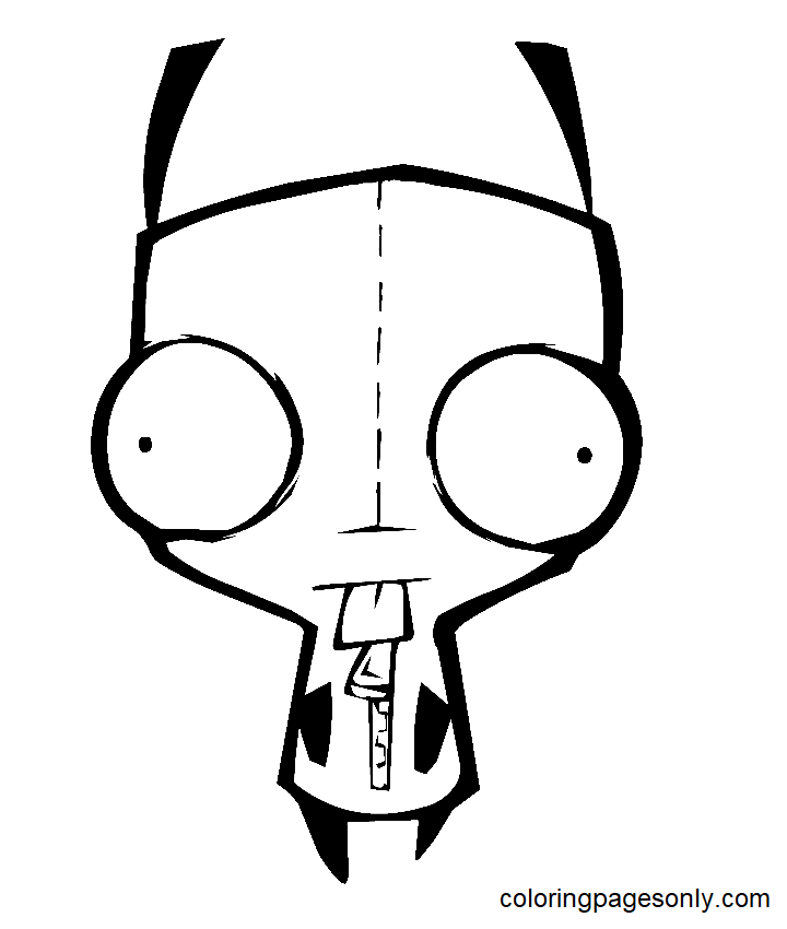 Printable Invader Zim Gir Coloring Pages