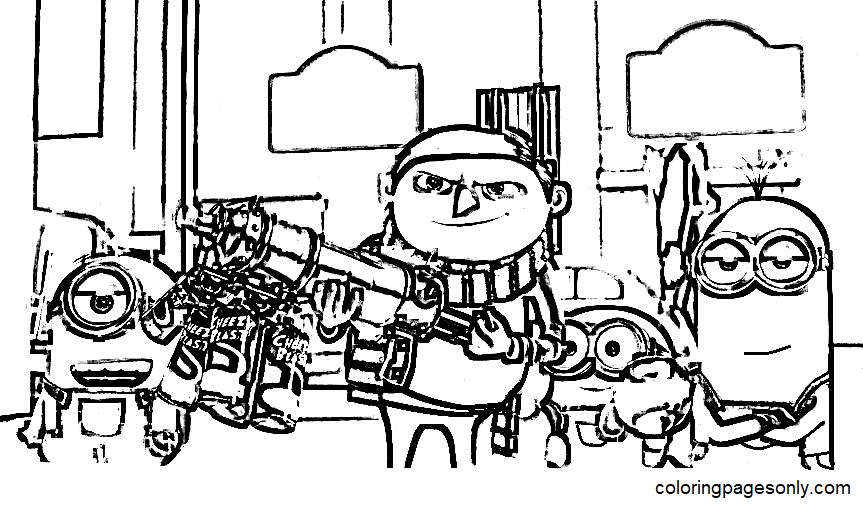 Printable Minions The Rise of Gru Coloring Pages