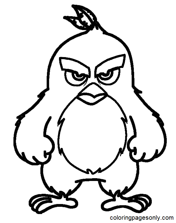 Red from Angry Birds 2 Coloring Page