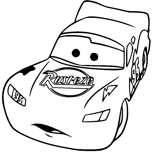 Rust Eze McQueen Coloring Page