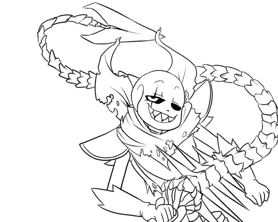 Sans and Weapon Coloring Page