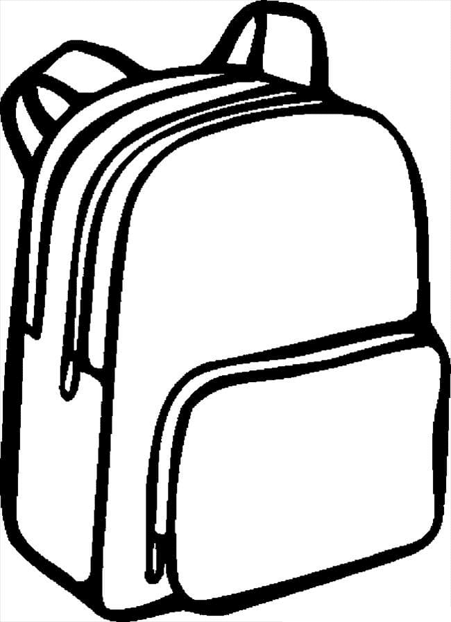 School Backpack for Kids Coloring Page