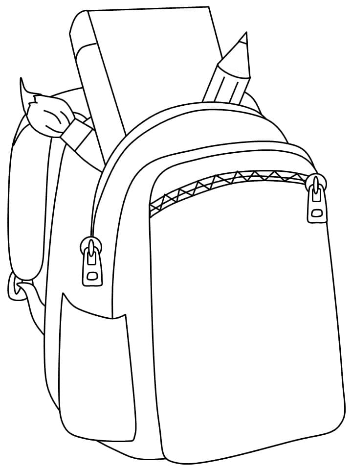 Coloriage sac à dos scolaire