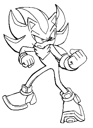 Shadow The Hedgehog Fighting Coloring Page