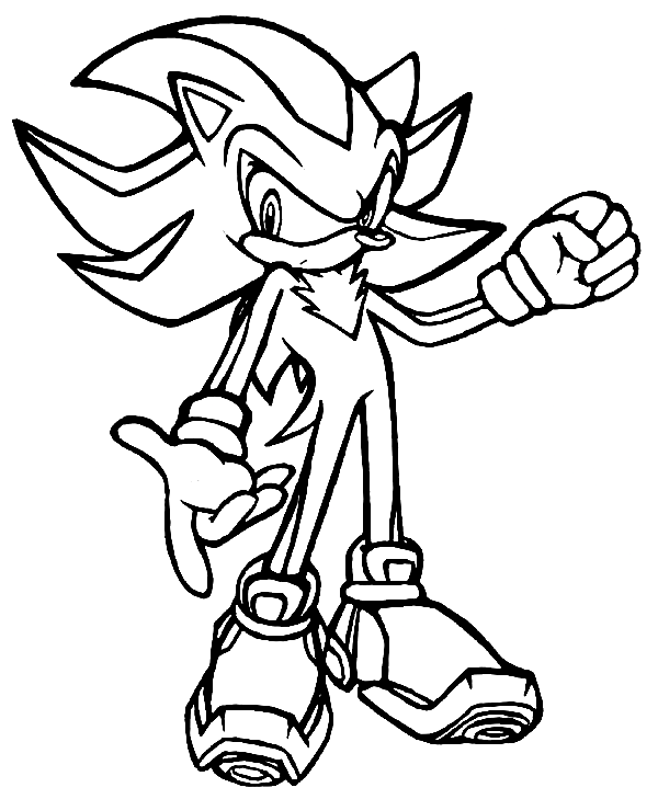Shadow The Hedgehog from Sonic the Hedgehog Coloring Page
