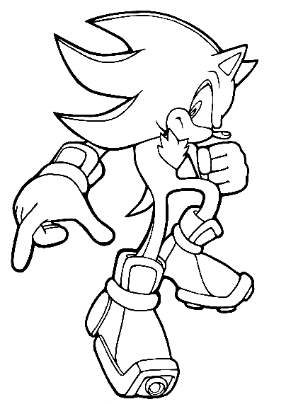 Shadow The Hedgehog in Sonic Coloring Page