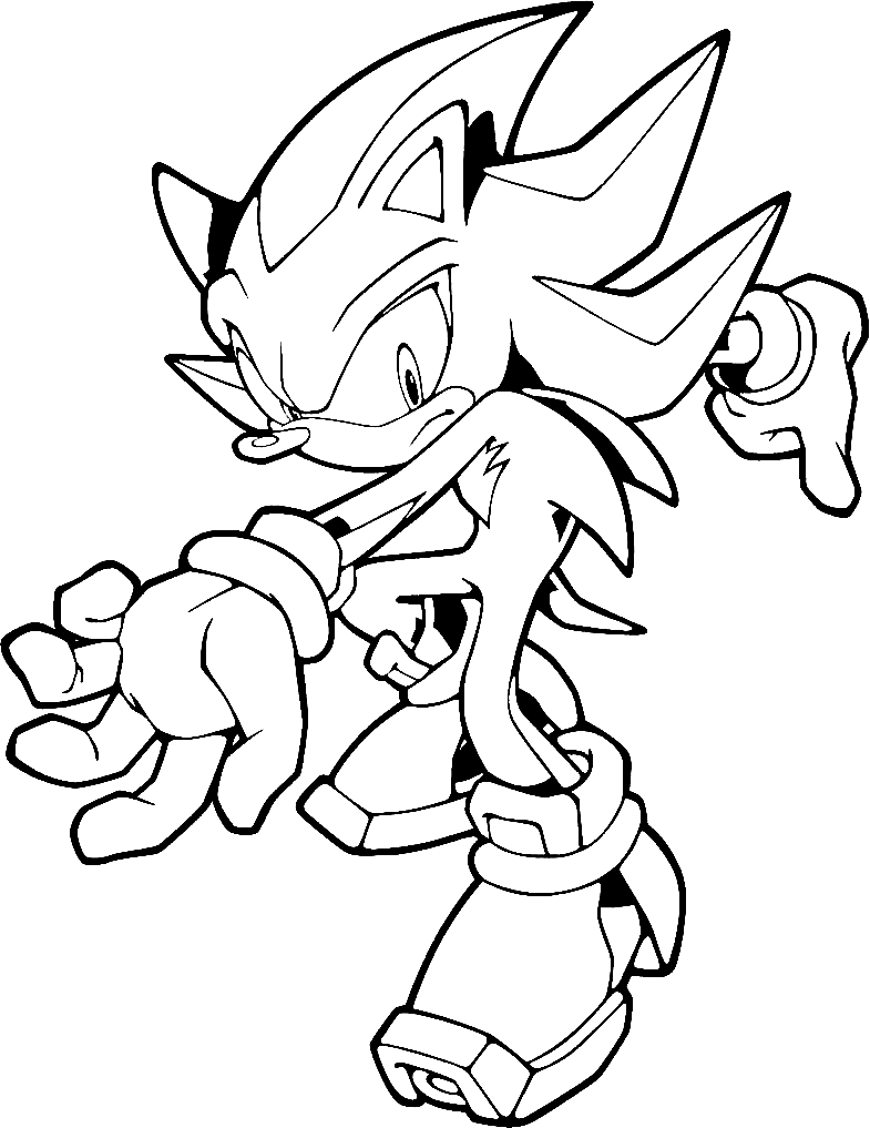 Shadow The Hedgehog is Cool Coloring Page