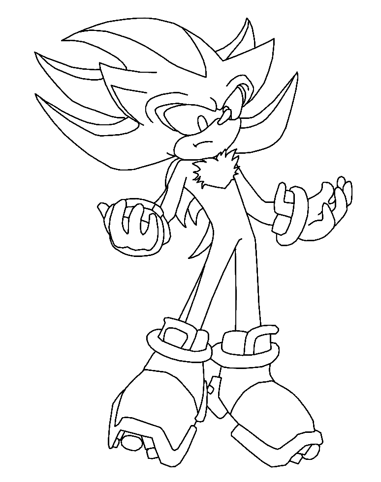 Shadow from Sonic the Hedgehog Coloring Page