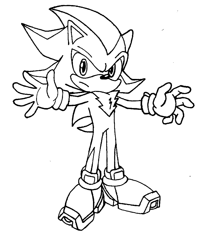 Shadow from Sonic Coloring Page