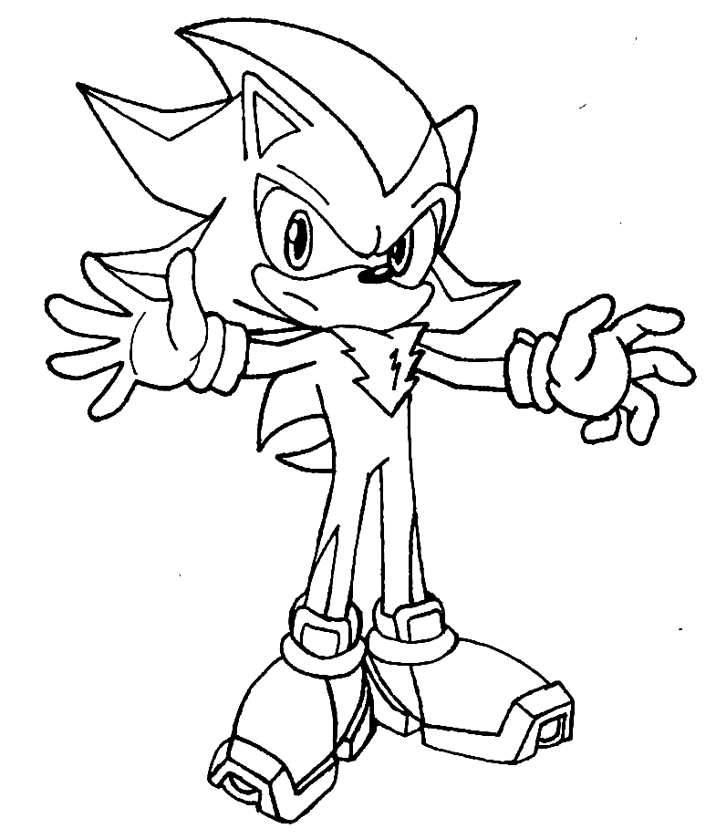 Desenhos de Shadow The Hedgehog Para Colorir - Páginas Para