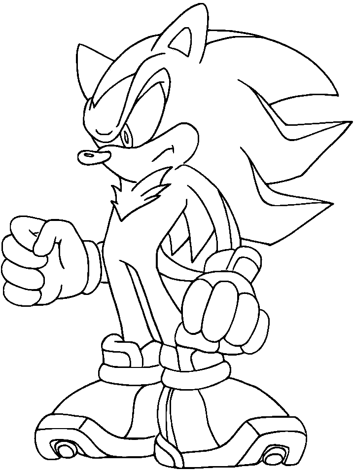 Shadow in Sonic the Hedgehog Coloring Page