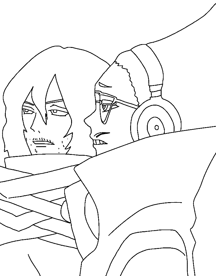 Shota Aizawa with Present Mic Coloring Pages