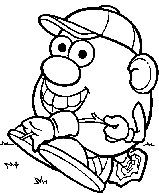 Similing Potato Head Coloring Pages