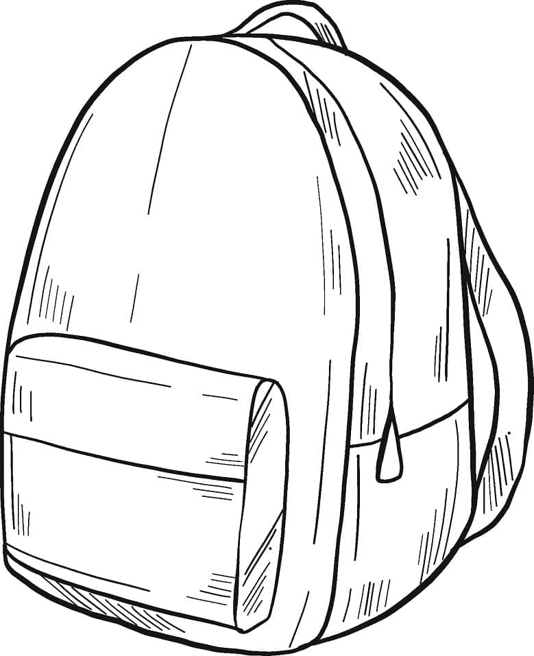 Simple Backpack Coloring Page