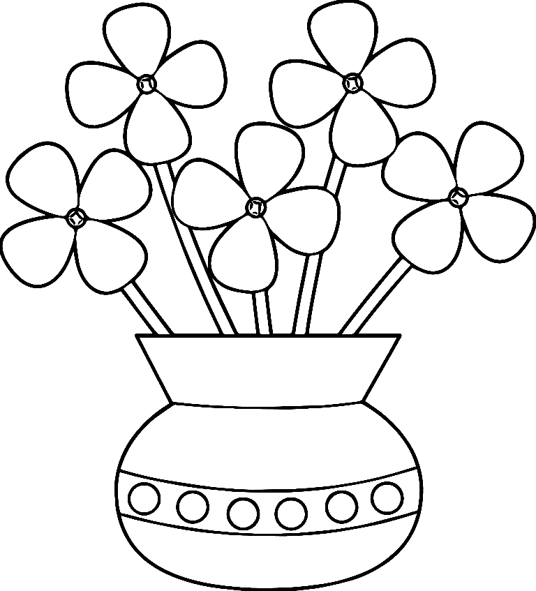 vector, flowers in a pot, coloring book Stock Vector Image & Art - Alamy