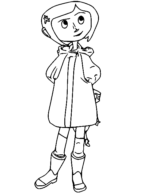 Smiling Coraline Coloring Page