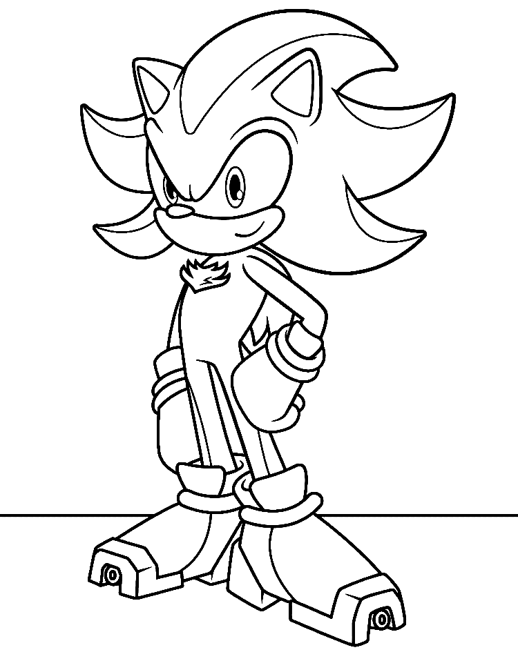 Smiling Shadow The Hedgehog Coloring Page