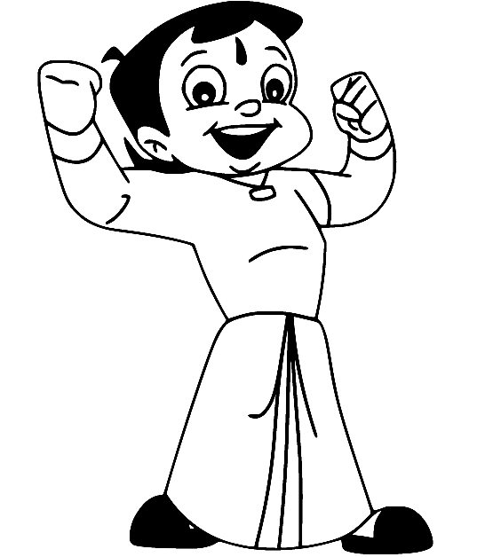 Strong Bheem Coloring Page