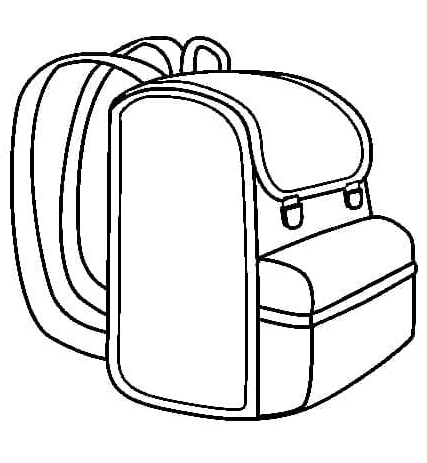 Student Backpack Coloring Page