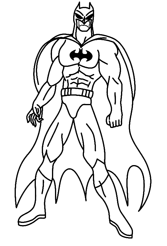 Раскраска Супергерой Бэтмен