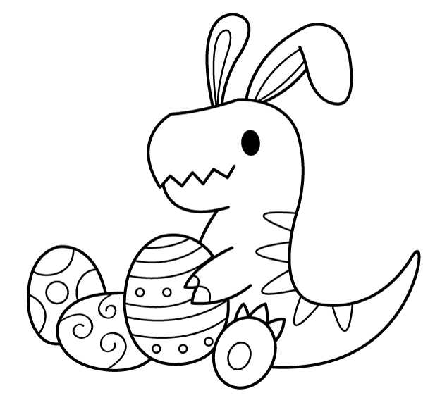 T Rex Easter Bunny Coloring Pages
